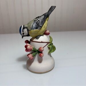 Blue Tit Porcelain Bell by Peter Barrett 1981 Franklin Porcelain Bird Figurine